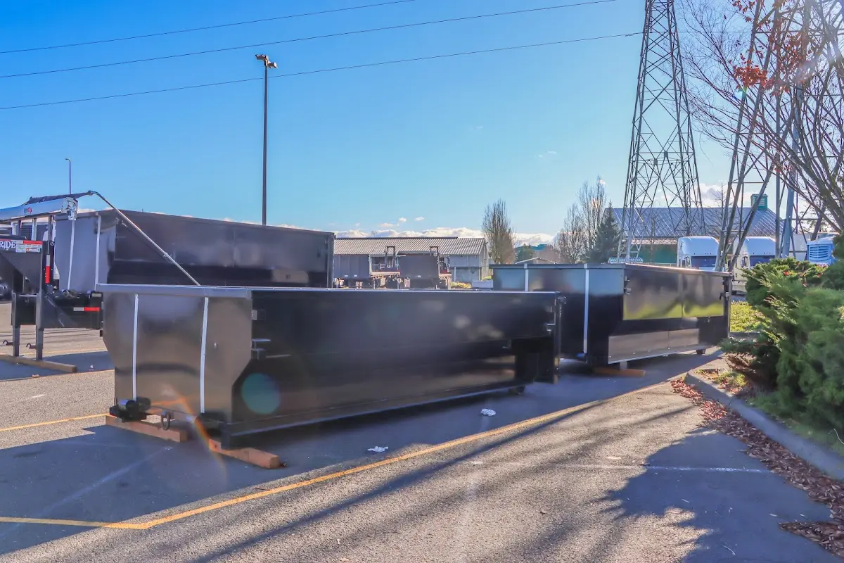 Roll-off dumpster ready for waste disposal at job site for Commercial Dumpster Rental in Bristol